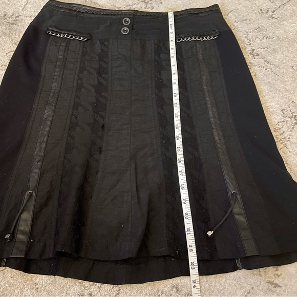 CRiSCA Black Peplum Skirt With Varied Fabric Details Size GB 12 - Picture 6 of 11